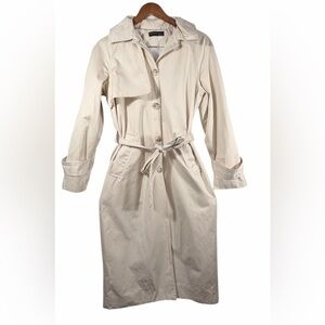 Peruzzi Made in Italy Cream Cotton Blend Belted Trench Coat Size 34 or Medium